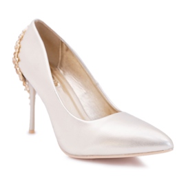 FB1 Ženske zlatne štikle s ukrasom Larento zlatni