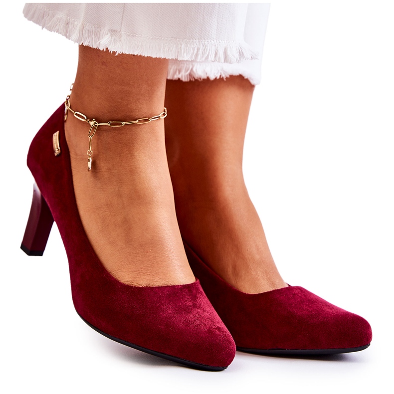 Ženske pumpe Sergio Leone Burgundy Suede Orsola crvena