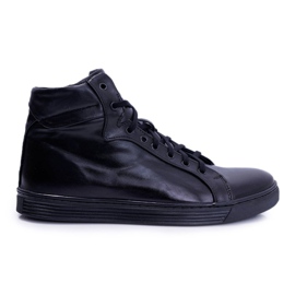 Bednarek Polish Shoes Muške kožne tenisice Bednarek Black Edys crna