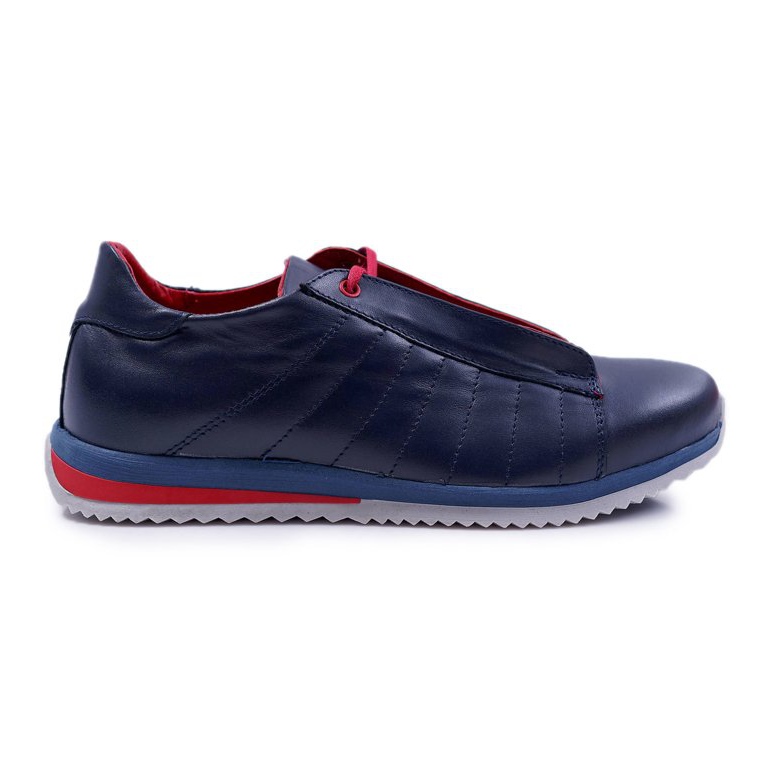Bednarek Polish Shoes Muške cipele Bednarek Sportske kožne cipele Navy Blue Geos mornarsko plava