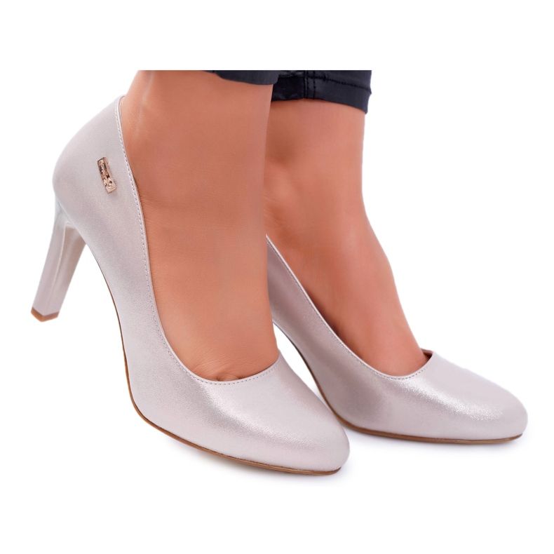 Ženske pumpe na petu Sergio Leone 1457 Golden Campbell zlatna