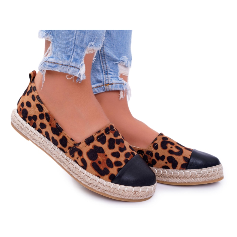 NFR Ženske espadrile Leopard Flaty smeđa