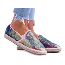 Ženske espadrile Big Star Iridescent Sequins DD274A164 tamnoplava
