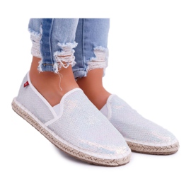 Ženske espadrile Big Star Iridescent Sequins White DD274A162 bijela