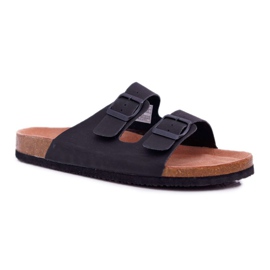 Muške papuče sa kopčama Big Star crne DD174605 crno