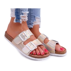 Ženske zlatne papuče Big Star DD274135 zlatni