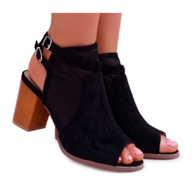 EVE Ženske sandale Suede Black Thido crna