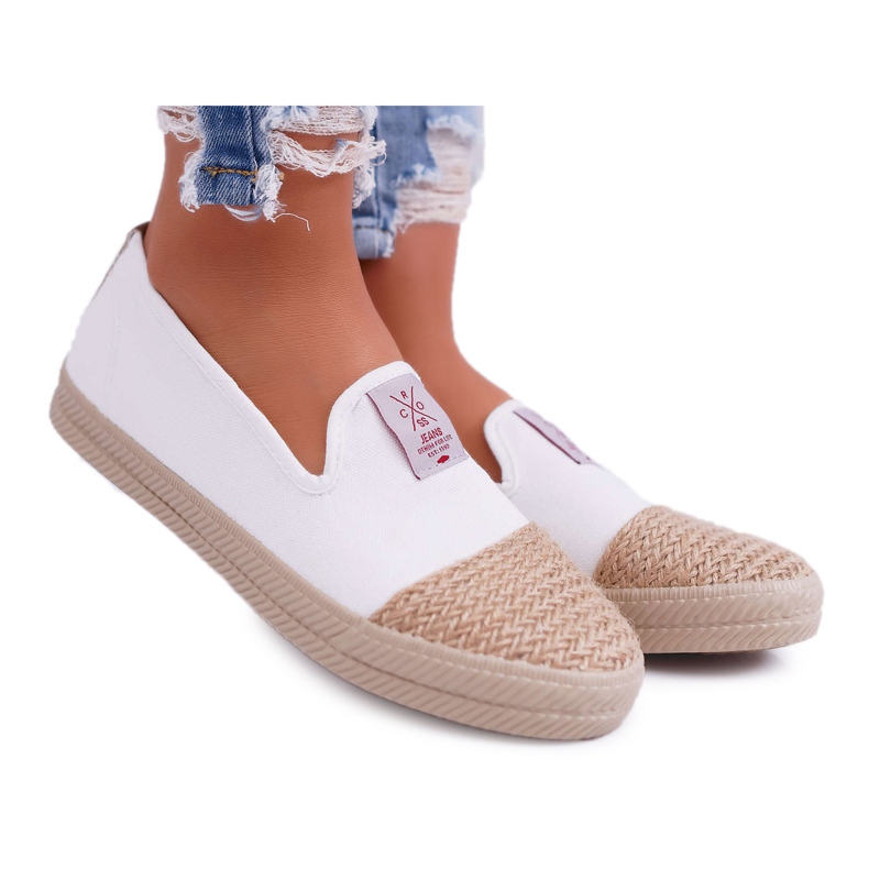 Cross Jeans Ženske traperice s espadrilama Cross Cross White DD2R4044 bijela
