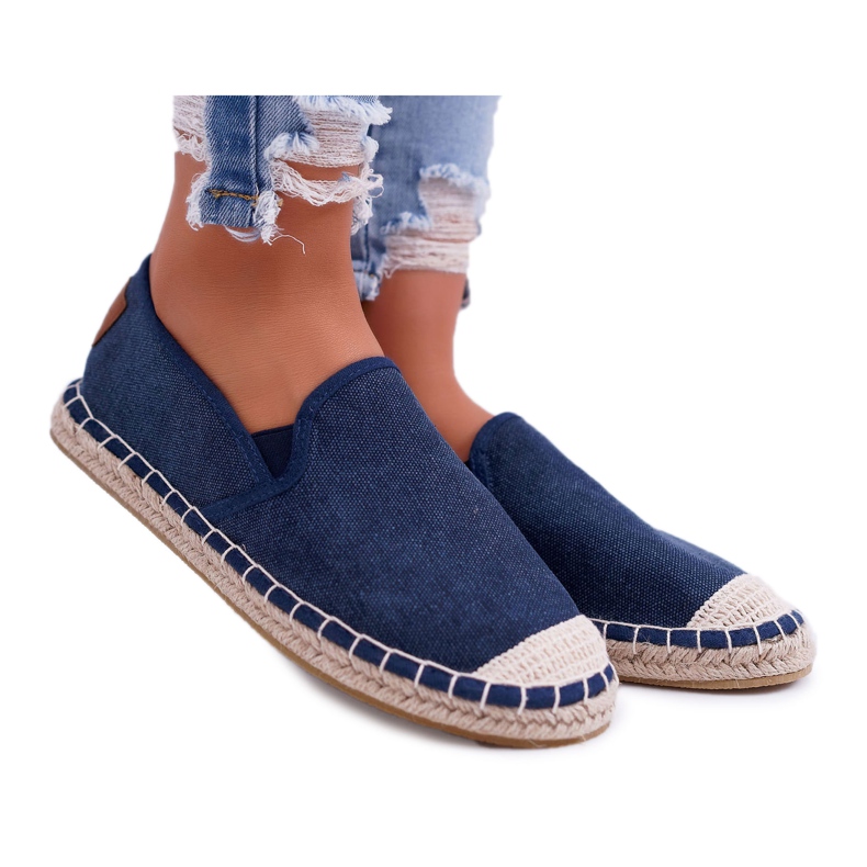 Cross Jeans Ženske traperice s espadrilama Cross Cross Navy Blue DD2R4108 mornarsko plava