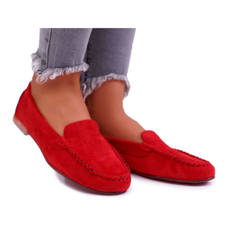 Ženske natikače Sergio Leone Suede Red Winted crvena