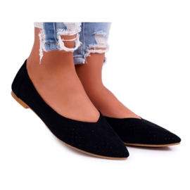 Ženske balerinke Lu Boo Openwork Crni desert crna