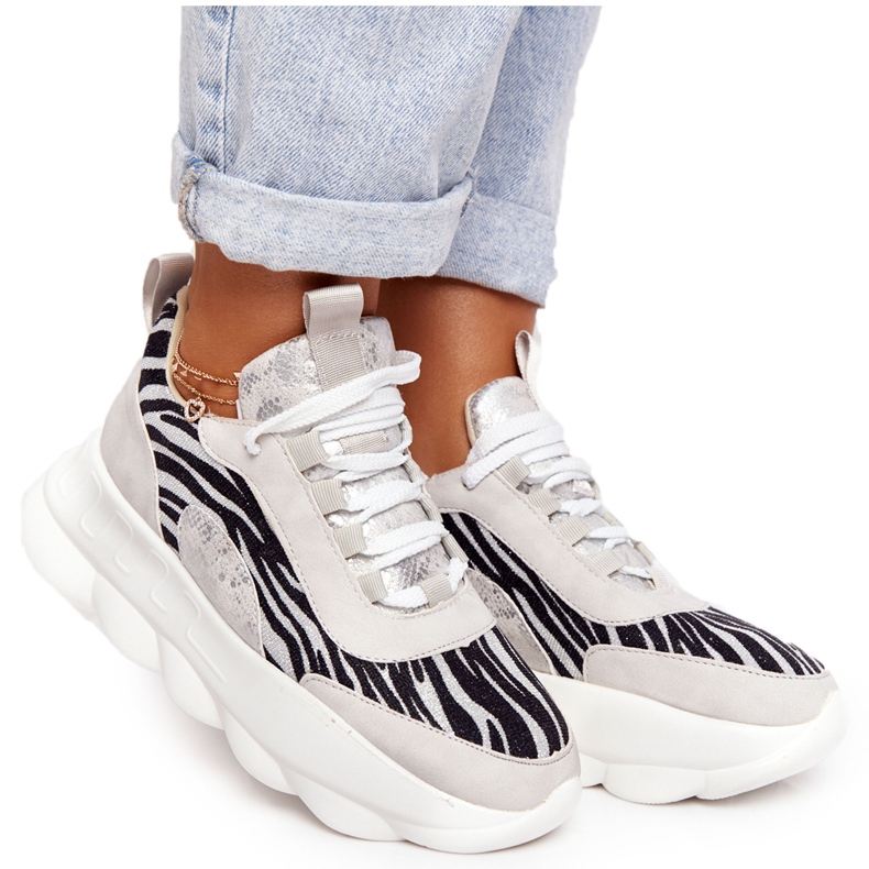 Ženske sportske cipele Lu Boo Thick Sole Grey Okusite! siva