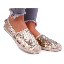 Ženske espadrile Lu Boo Gold Sequins Destino zlatni
