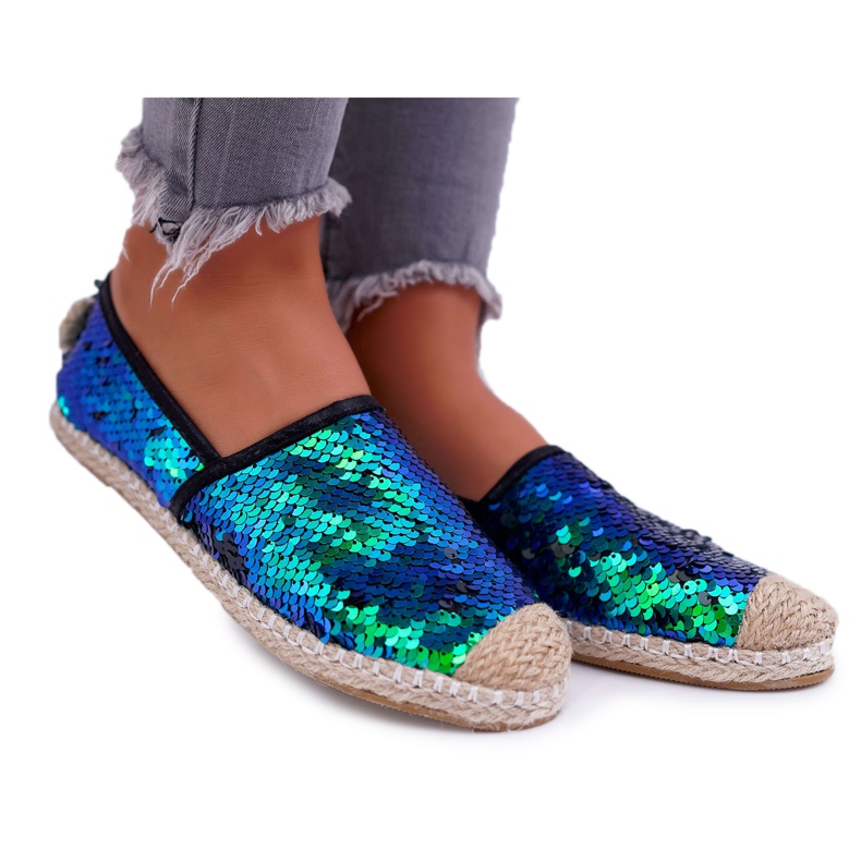 Ženske espadrile Lu Boo Green Sequins Destino zelena
