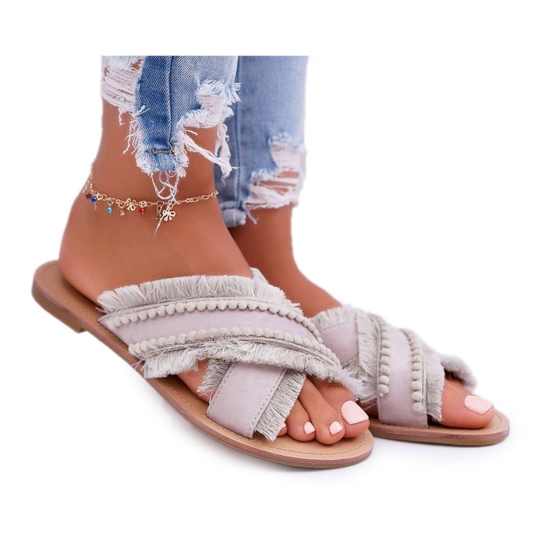 Vices Ženski materijal Papuče poroci 7269 Bež Jamen