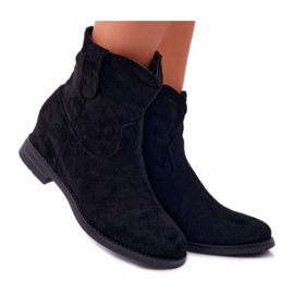 SEA Ženske čizme na klin ravne pete tople preko gležnja Crni demini crna