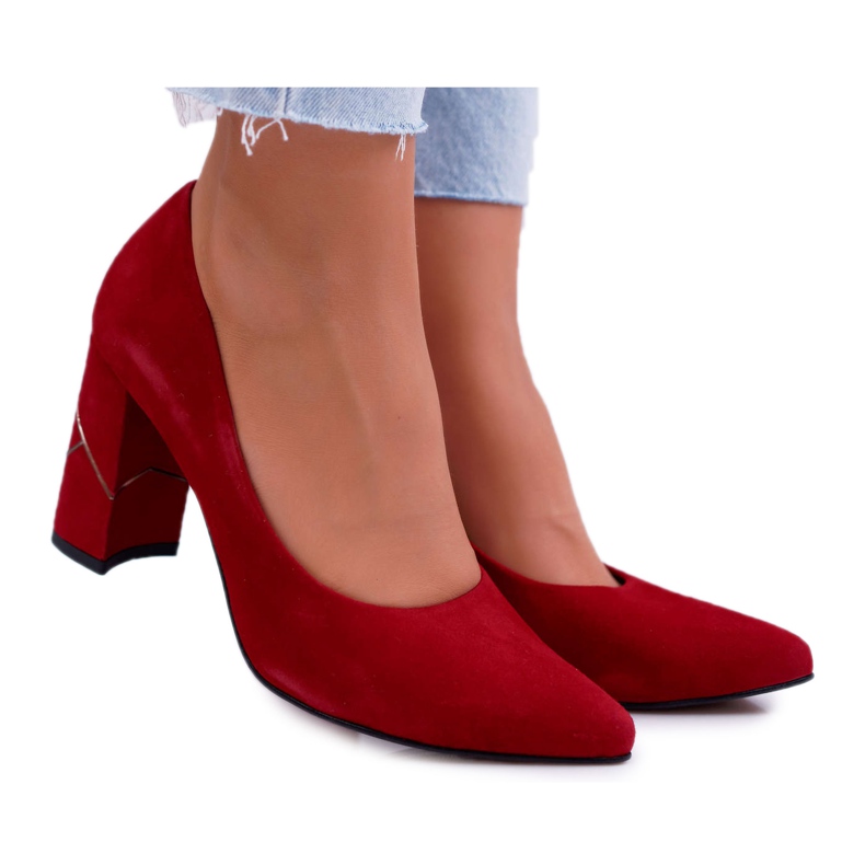 Laura Messi Ženske pumpe Suede Red 2050 Tiffany crvena