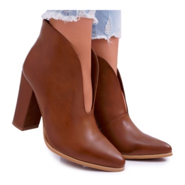 SEA Ženske čizme na peti klize na smeđoj mantani smeđa