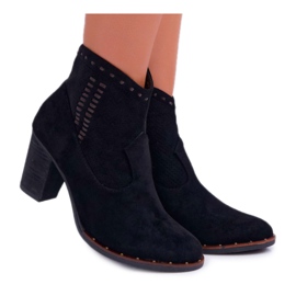 FP1 Ženske čizme na petu Suede Black Westema crna