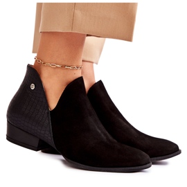 Ženske ravne čizme Maciejka kožna crna 04091-62 / 00-5