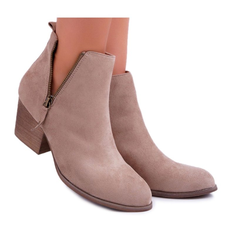 Bellucci Ženske čizme na antilop visokoj peti Bež Farre