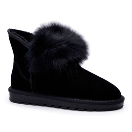 HAN Ženske čizme za snijeg s krznenom kožom od antilopa Crna Memento