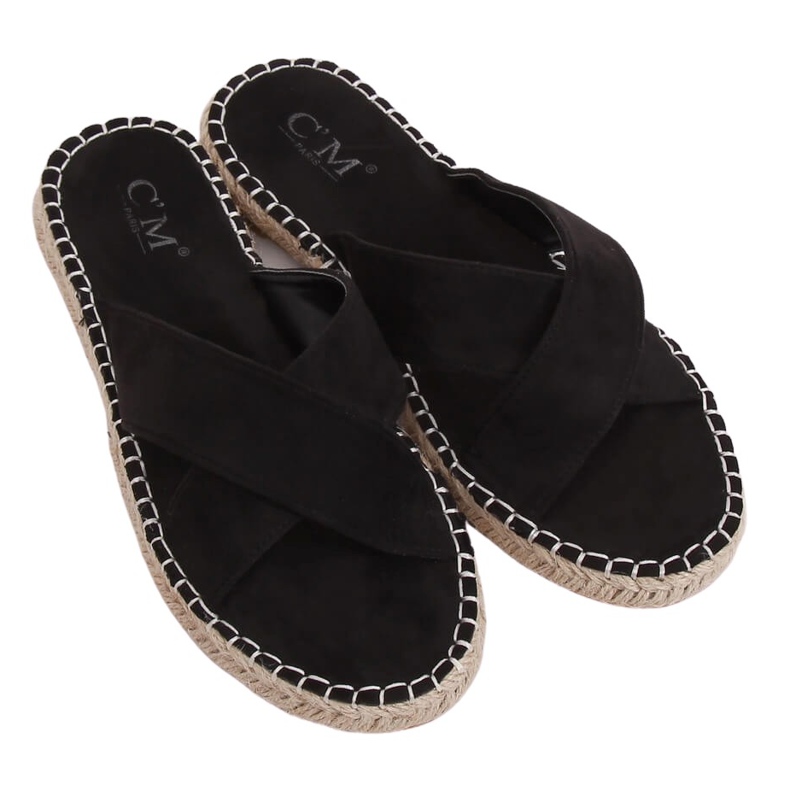 Crne espadrile papuče 499-35 Crne crno