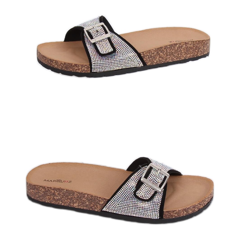 Crne papuče s kamenjem L-1032 Crne crno