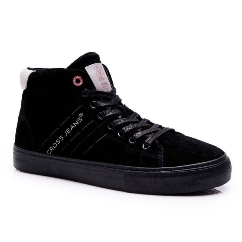 Cross Jeans Muške tenisice High Cross Traperice Kožna antilop Crna EE1R4057C crno