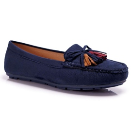 Ženske mokasine Suede Navy Blue S.Barski A199 Mohabe mornarsko plava