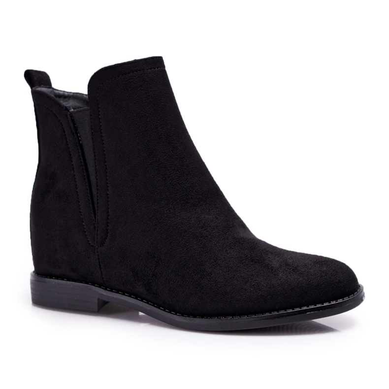 BUGO Ženske čizme na klin Suede Black Tema crno