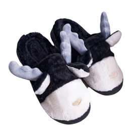 FRID Ženske papuče s krznom Crni sobovi Deff crna