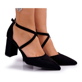 PS1 Ženske pumpe na petu u Spitz Black budućnosti crna