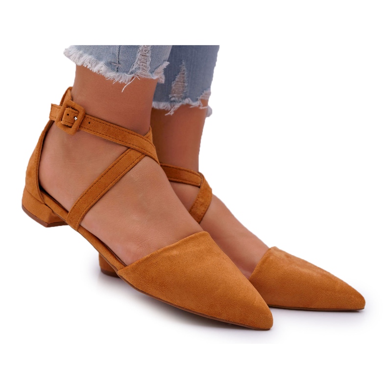 PS1 Ženske balerinke od antilopa u Spitz Camel Vontare smeđa