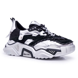 Ženske sportske cipele Big Star by Daniel Lopez Crna srebrna FF274A527 siva