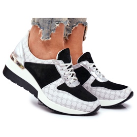 Sportske cipele Ženske kožne tenisice Nicole 2468 Besty bijela crna