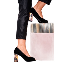 Ženske pumpe Sergio Leone Suede Black PB135 Be Mine! crna