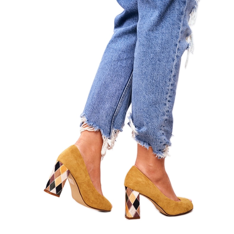 Ženske pumpe Sergio Leone Suede Yellow PB135 Be Mine! žuta boja