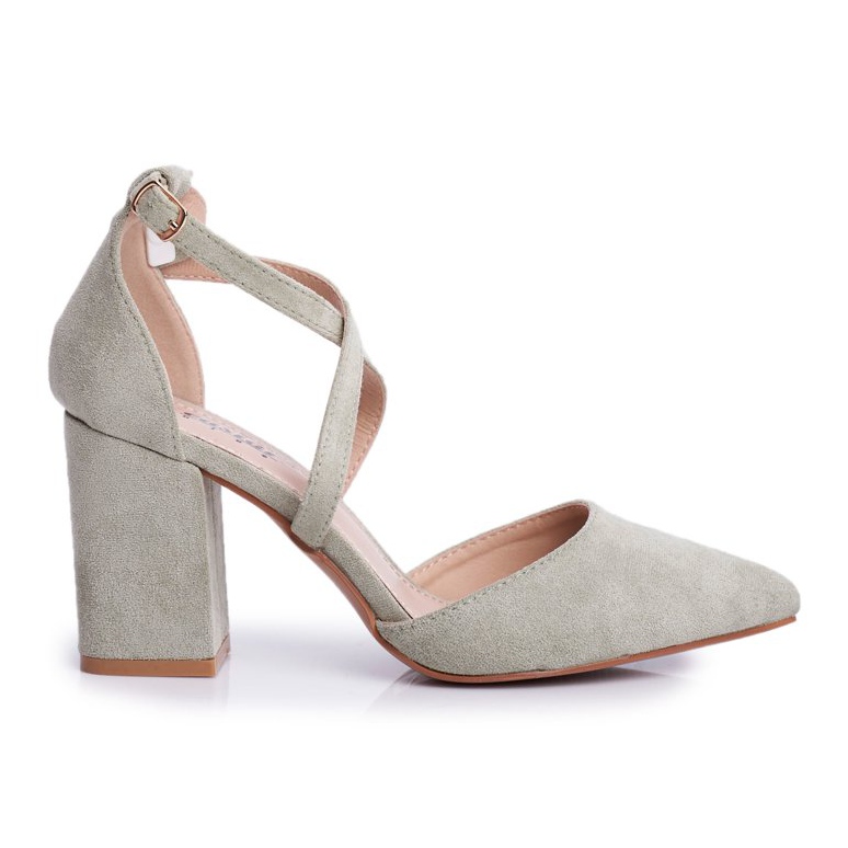 PS1 Ženske pumpe na peti uz Spitz Green Traffic raznobojna zelena