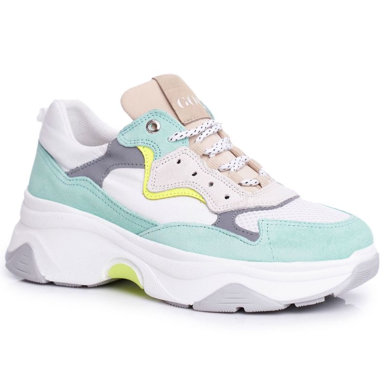 Ženske sportske kožne cipele GOE Mint White FF2N3011 bijela zelena