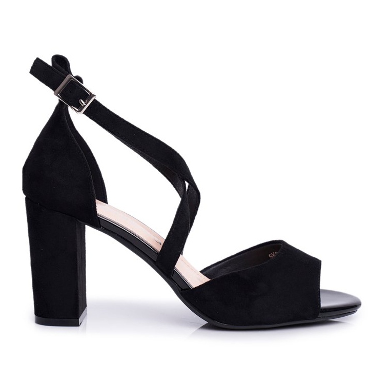 Ženske sandale na visoku petu Sergio Leone crna SK865 crno