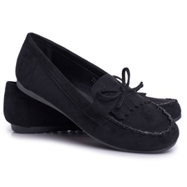 BUGO Ženske mokasine Suede Black Velucci crno