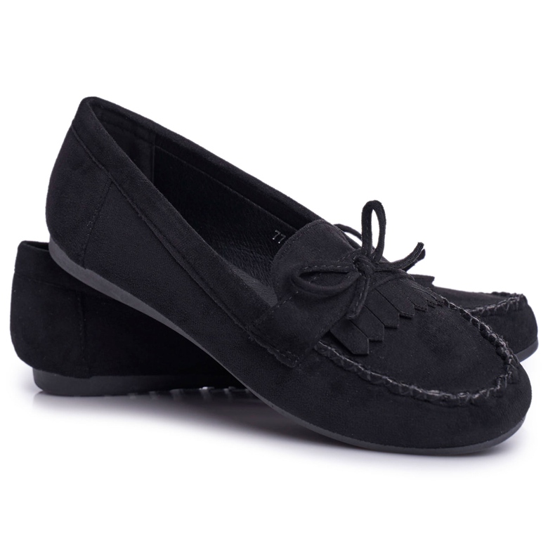 BUGO Ženske mokasine Suede Black Velucci crno