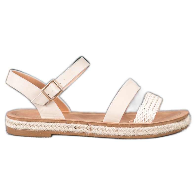 SHELOVET Pletene eko kožne sandale smeđa