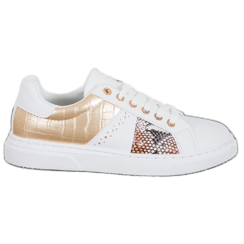 SHELOVET Udobne bijele tenisice bijela žuta boja