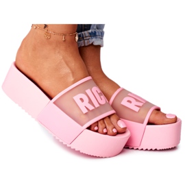 SEA Ženske papuče na platformi Pink Rich ružičasta