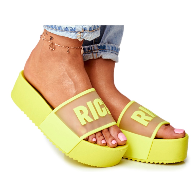 PS1 Ženske papuče na platformi Žuta Bogata žuta boja