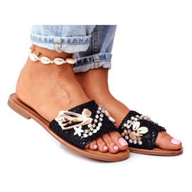 FS1 Ženske crne papuče s školjkama Španjolska crna