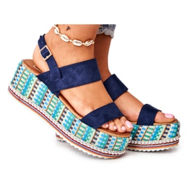 FW1 Ženske sandale na klinovima Espadrile, tamnoplave Sandy tamnoplava