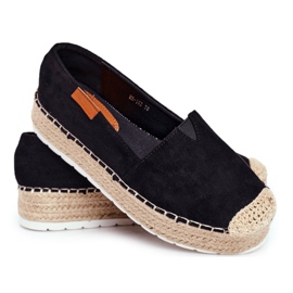 FRBS Ženske espadrile na platformi Black La Playa crno